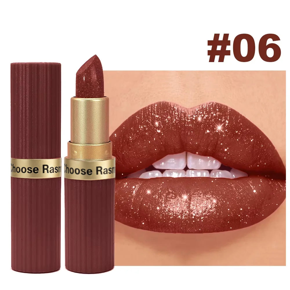 Velvet Glitter Lipstick – Long Lasting Waterproof Matte Lip Color